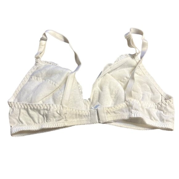 Warners Cotton Kisses Lace Soft Cup Bra 38/39B White Adjustable Straps Comfortab - Picture 2 of 3